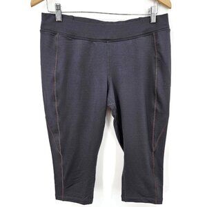 NWOT Icebreaker Merino GT Capri Shorts Womens L Grey Pocket Leggings